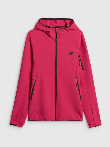 4F Kurtka softshell wiatroodporna damska - różowa S. Czerwone kurtki sportowe 4f, na lato, l, bez wzorów, z softshellu, bez kaptura, trekkingowe. W wyprzedaży za 199.99 zł.