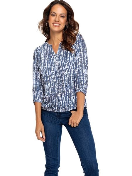 WITT WEIDEN Bluzka w kolorze granatowo-białym rozmiar: 42. Białe bluzki WITT WEIDEN, bez wzorów, z wiskozy, bez kołnierzyka, bez ramiączek. Za 57.20 zł.