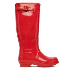 Kalosze Hunter. Czerwone kalosze Hunter, bez wzorów. Za 349.99 zł.
