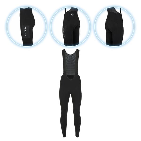 Spodnie rowerowe damskie ATTABO OFREE CARGO ocieplane. Czarne spodnie sportowe ATTABO, bez wzorów, rowerowe. Za 179.99 zł.