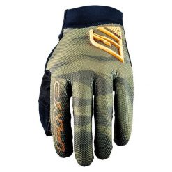 Rękawiczki XR-PRO - CAMO KHAKI/FLUO ORANGE (khaki/pomarańczowy camo) - XXXL/13. Brązowe rękawiczki FIVE GLOVES, bez wzorów, ze skóry, sportowe. Za 134.00 zł.