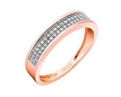 Pierścionek z różowego złota z diamentami - 0,15 ct - próba 585. Czerwone pierścionki Apart, z diamentem, złote. Za 3,190.00 zł.