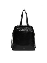 Calvin Klein Torebka Drawstring Tote LV04K3159G Czarny. Czarne torebki klasyczne Calvin Klein, bez wzorów, ze skóry, bez dodatków. Za 649.99 zł.