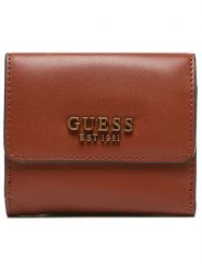 Guess Portfel w kolorze jasnobrązowym - 10 x 9 x 4 cm rozmiar: onesize. Brązowe portfele Guess, z aplikacjami, z materiału. Za 176.08 zł.