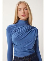 Happiness Istanbul Koszulka w kolorze błękitnym rozmiar: 36. Niebieskie bluzki Happiness Istanbul, bez wzorów, bez kołnierzyka, bez ramiączek. Za 56.99 zł.