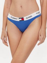 Tommy Jeans Stringi UW0UW04956 Niebieski. Niebieskie stringi Tommy Jeans, bez wzorów, z bawełny. Za 59.99 zł.