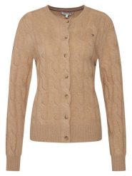 Tommy Hilfiger Kardigan WW0WW47463 Beżowy Regular Fit. Brązowe kardigany TOMMY HILFIGER, l, bez wzorów, z wełny. Za 749.99 zł.