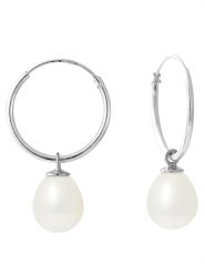 Pearl Addict Srebrne kolczyki-kreole z perłami rozmiar: onesize. Białe kolczyki Pearl Addict, z perłą, srebrne. Za 217.99 zł.