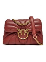 Pinko Skórzana torebka w kolorze czerwonobrązowym - 21 x 15 x 8 cm rozmiar: onesize. Brązowe torby na ramię Pinko, bez wzorów, z materiału, na ramię, pikowane, bez dodatków. Za 1,136.72 zł.