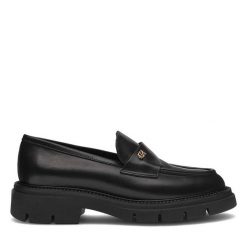 Lordsy Gino Rossi. Czarne lordsy Gino Rossi, bez wzorów, bez obcasa, bez zapięcia. Za 279.99 zł.