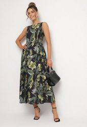 Czarna Bawełniana Sukienka Rozkloszowana we Florystyczny Print Liliova. Czarne sukienki Born2be, na imprezę, l, bez wzorów, z bawełny, klasyczne, bez kołnierzyka, bez ramiączek, maxi, rozkloszowane. Za 179.99 zł.