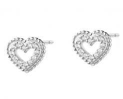 Kolczyki srebrne z cyrkoniami - serca. Szare kolczyki Apart, z cyrkonią, srebrne. Za 139.00 zł.