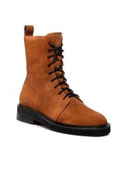 Simple Botki SL-34-02-000075 Brązowy. Brązowe botki Simple, bez wzorów, ze skóry, bez obcasa, na płaskiej podeszwie, bez zapięcia. Za 599.00 zł.