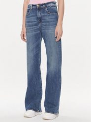 Pinko Jeansy Wanda 101733 A1LP Granatowy Wide Leg. Niebieskie jeansy Pinko, bez wzorów. Za 399.99 zł.