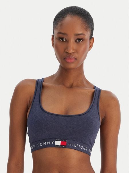 Tommy Hilfiger Biustonosz top UW0UW06221 Granatowy. Niebieskie biustonosze TOMMY HILFIGER, bez wzorów, z bawełny. Za 99.99 zł.