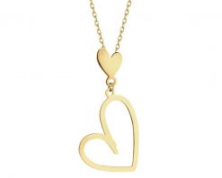 Naszyjnik srebrny - serca. Szare naszyjniki Apart, pozłacane. Za 239.00 zł.