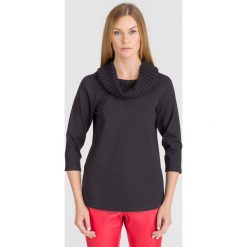CZARNA BLUZKA TWINSET Z GOLFEM. Czarne bluzki Twinset, bez wzorów, z tkaniny, bez kołnierzyka, bez ramiączek. Za 309.50 zł.