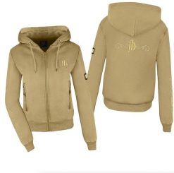 Bluza jeździecka damska JD ATTACK Clarabel z zamkiem. Brązowe bluzy JD ATTACK, l, bez wzorów, z bawełny, bez kaptura. Za 199.00 zł.