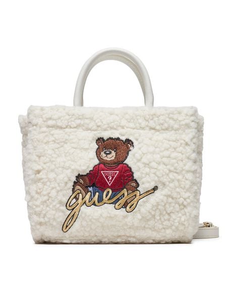Guess Torebka J4BZ25 WGI20 Écru. Białe torebki klasyczne Guess, z aplikacjami, z materiału, bez dodatków. Za 179.99 zł.