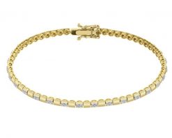 Bransoletka z żółtego złota z brylantami - 19 cm - 0,58 ct - próba 585. Żółte bransoletki Apart, z brylantem, złote. Za 12,290.00 zł.
