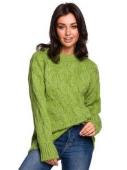 Be Wear Sweter w kolorze zielonym rozmiar: S/M. Zielone swetry Be Wear, m, bez wzorów, z wełny, bez ramiączek. Za 203.95 zł.
