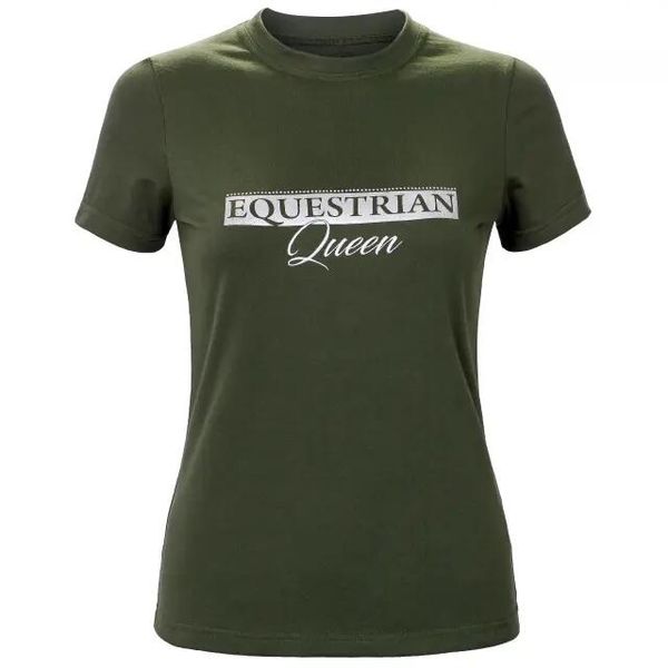 Koszulka z krótkim rękawem damska Equestrian Queen Jade 24SS. Zielone bluzki EQUESTRIAN QUEEN, s, bez wzorów, sportowe, bez kołnierzyka, bez ramiączek. Za 136.99 zł.