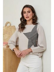 Soft Cashmere Sweter w kolorze beżowym rozmiar: 38/40. Brązowe swetry Soft Cashmere, bez wzorów, bez ramiączek. Za 107.97 zł.
