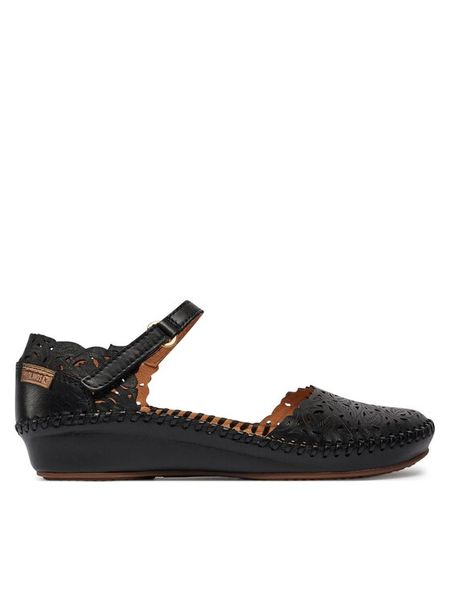 Pikolinos Półbuty Puerto Vallarta 655-0906 Czarny. Czarne czółenka Pikolinos, bez wzorów, ze skóry, bez obcasa, na koturnie, bez zapięcia. Za 489.99 zł.