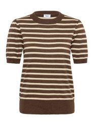 SAINT TROPEZ Koszulka dzianinowa w kolorze brązowym rozmiar: XS. Brązowe bluzki Saint Tropez, xs, bez wzorów, z dzianiny, bez kołnierzyka, bez ramiączek. Za 65.23 zł.