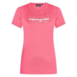 Damska koszulka do jazdy konnej HV Polo Ariel. Czerwone koszulki polo HV POLO, bez wzorów, bez kołnierzyka, bez ramiączek. Za 272.00 zł.