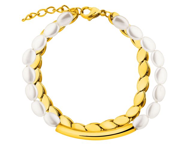 Bransoletka ze stali szlachetnej z perłami. Bransoletki Elixa, ze stali. Za 219.00 zł.