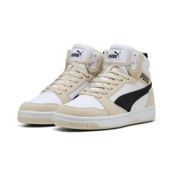 Sneakersy unisex Rebound v6 SD PUMA Alpine Snow Black White. Białe obuwie sportowe Puma, bez zapięcia. W wyprzedaży za 254.00 zł.