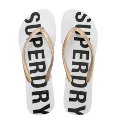 Japonki plażowe damskie Superdry Code Essential. Białe klapki Superdry, bez wzorów, bez obcasa. Za 60.00 zł.