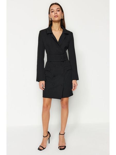 Trendyol Sukienka w kolorze czarnym rozmiar: 34. Czarne sukienki Trendyol, bez wzorów, bez kołnierzyka, bez ramiączek, mini. Za 86.99 zł.