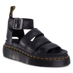 Sandały Dr. Martens. Czarne sandały Dr. Martens, bez wzorów, bez obcasa, na płaskiej podeszwie, bez zapięcia. Za 619.99 zł.