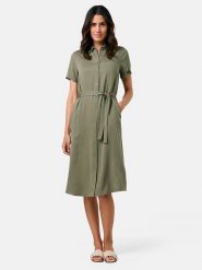 Gerry Weber Sukienka w kolorze khaki rozmiar: 44. Brązowe sukienki Gerry Weber, bez wzorów, z tkaniny, bez kołnierzyka, bez ramiączek, midi. Za 245.38 zł.