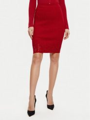 Guess Spódnica ołówkowa W5RD83 Z2Y50 Czerwony Slim Fit. Czerwone spódnice Guess, m, z aplikacjami, z syntetyku, ołówkowe. Za 209.99 zł.