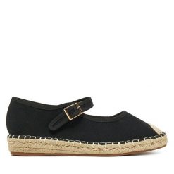 Espadryle DeeZee. Czarne espadryle DeeZee, bez wzorów, bez obcasa, bez zapięcia. Za 83.99 zł.