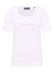 ELBSAND Koszulka "Loralie" w kolorze białym rozmiar: XL. Białe bluzki ELBSAND, xl, bez wzorów, bez kołnierzyka, bez ramiączek. Za 65.69 zł.