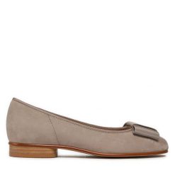 Baleriny Gabor. Brązowe baleriny Gabor, bez wzorów, bez obcasa. Za 409.99 zł.