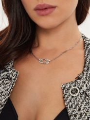 Guess Naszyjnik JUBN04 509JW Srebrny. Szare naszyjniki Guess, metalowe. Za 279.99 zł.