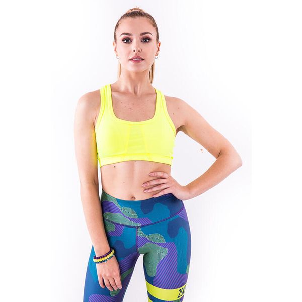 Stanik do biegania damski 2skin LUMINES FLUO. Żółte bielizna sportowa 2SkIN, m, bez wzorów, z elastanu. W wyprzedaży za 49.00 zł.