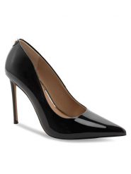Nine West Szpilki WFA2676-1 Czarny. Czarne szpilki Nine West, bez wzorów, z syntetyku, bez obcasa, na szpilce, bez zapięcia. Za 229.99 zł.