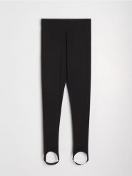 Legginsy z gumką pod stopą - czarny. Czarne legginsy Sinsay, l, bez wzorów. Za 39.99 zł.