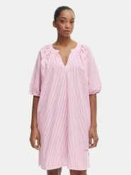 Iconique Sukienka letnia Giorgia IC26-103 Różowy jasny Relaxed Fit. Czerwone sukienki Iconique, na lato, m, bez wzorów, z bawełny, bez kołnierzyka, bez ramiączek. Za 399.99 zł.