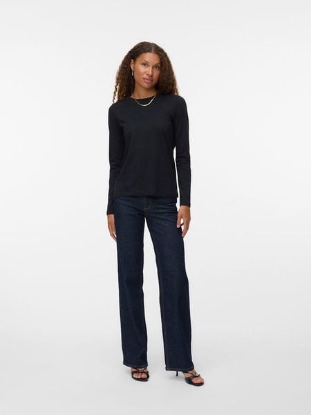 Vero Moda Koszulka w kolorze czarnym rozmiar: M. Czarne bluzki Vero Moda, m, bez wzorów, z bawełny, bez kołnierzyka, bez ramiączek. Za 77.95 zł.