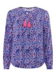 Zwillingsherz Bluzka w kolorze niebieskim rozmiar: S/M. Niebieskie bluzki Zwillingsherz, m, bez wzorów, z wiskozy, bez kołnierzyka, bez ramiączek. Za 100.75 zł.