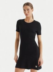 Calvin Klein Jeans Sukienka dzianinowa LV047F325G Czarny Slim Fit. Czarne sukienki Calvin Klein Jeans, xl, bez wzorów, z bawełny, bez kołnierzyka, bez ramiączek. Za 489.99 zł.