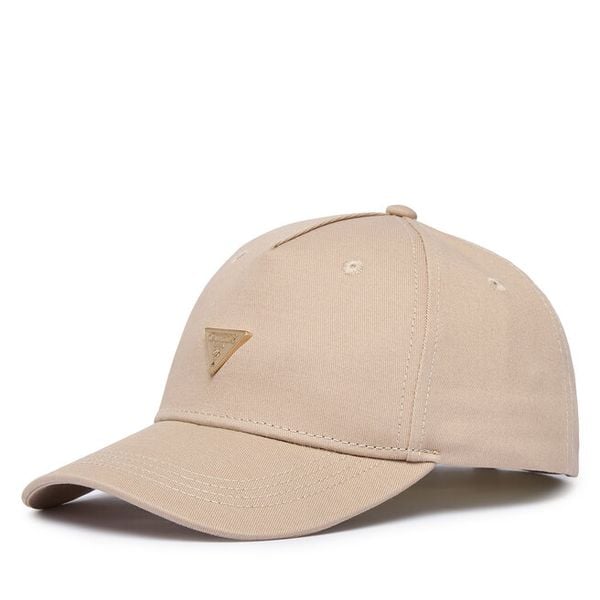Czapka z daszkiem Guess. Brązowe czapki Guess, z aplikacjami. Za 142.99 zł.