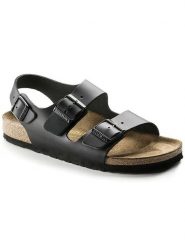 Birkenstock Sandały "Milano" w kolorze czarnym rozmiar: 41. Czarne sandały Birkenstock, bez wzorów, klasyczne, z otwartym noskiem, bez obcasa, bez zapięcia. Za 236.05 zł.
